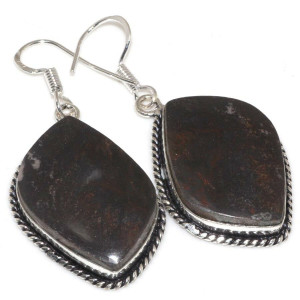 Сережки з каменем яшма U-38289