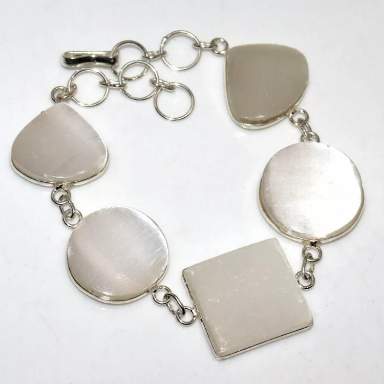 Браслет с камнем селенит M-65190