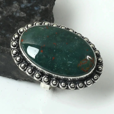 Кольцо с камнем гелиотроп, 17.5 размер AR-84399