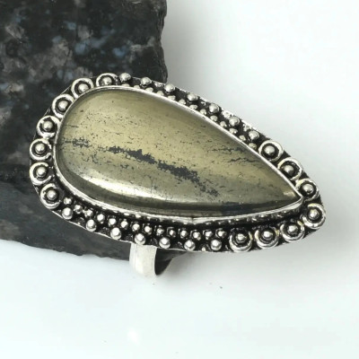 Кольцо с камнем пирит, 19.5 размер AR-83804