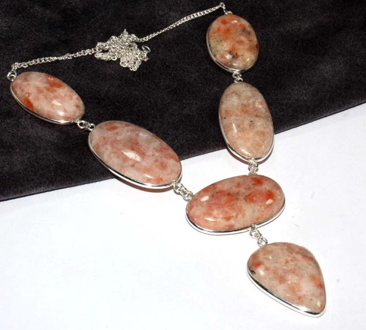 Ожерелье с камнем гелиолит CNG-29586