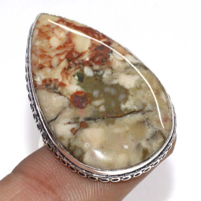 Кольцо с камнем яшма, 18 размер YES-73438