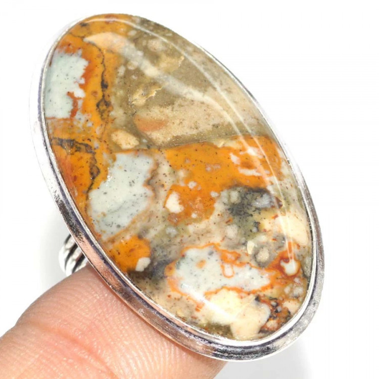 Кольцо с камнем яшма, 17 размер YES-75609