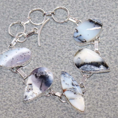 Браслет с камнем дендрический опал WOW-49375