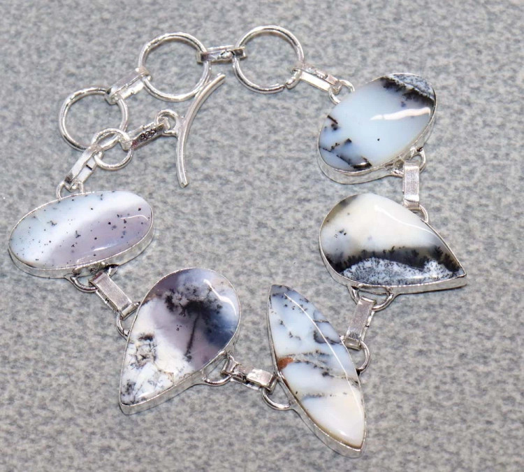 Браслет с камнем дендрический опал WOW-49375