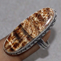 Кольцо с камнем арагонит, 19 размер YES-4062