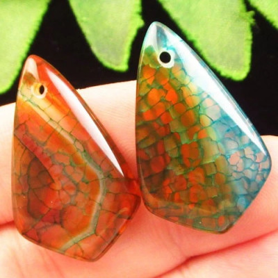 Подвески с камнем агат вены дракона H78253