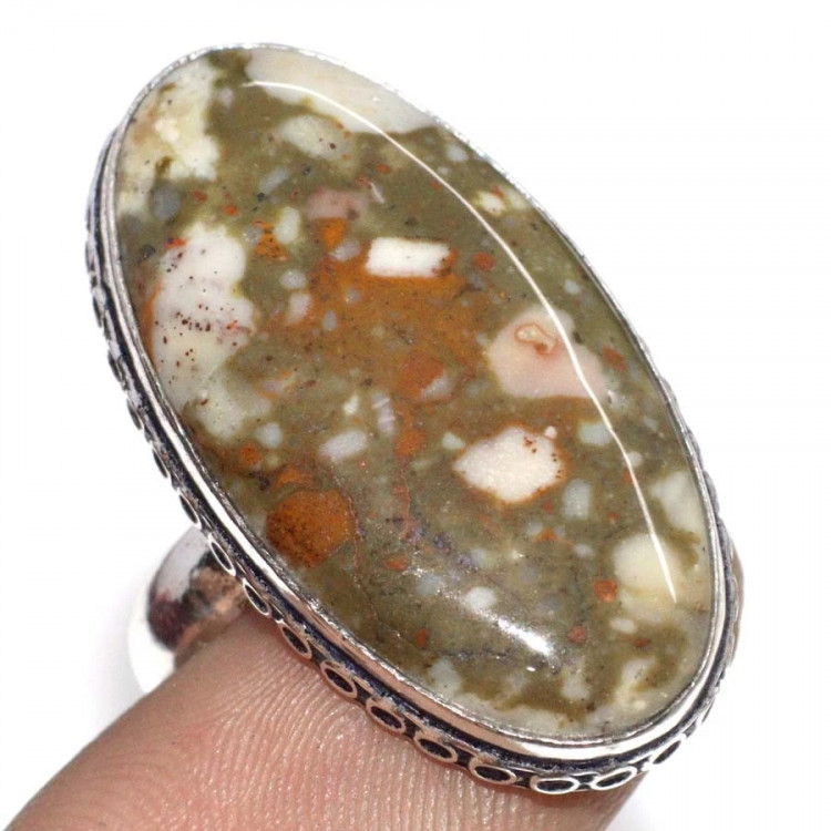 Кольцо с камнем яшма, 18.5 размер YES-73430