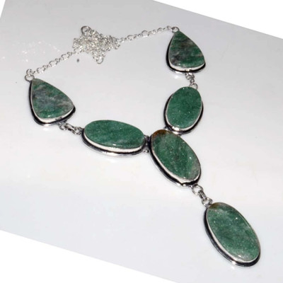 Ожерелье с камнем зеленый авантюрин CNG-45761