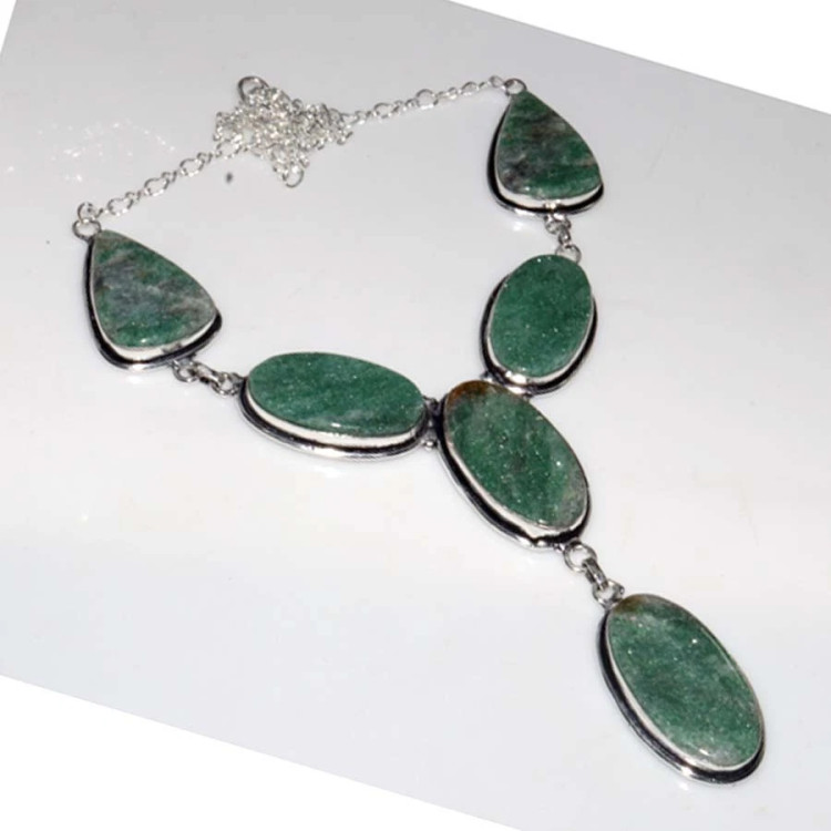 Ожерелье с камнем зеленый авантюрин CNG-45761