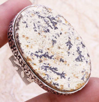 Кольцо с камнем дендрит псиломелан, 17.5 размер SB-46583