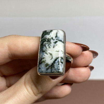 Кольцо с камнем моховой опал YES-73596