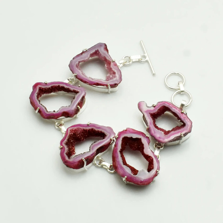 Браслет с камнем друзовый агат AB-17305