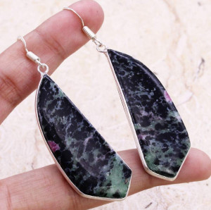 Сережки з камнем цоїзит SB-67516