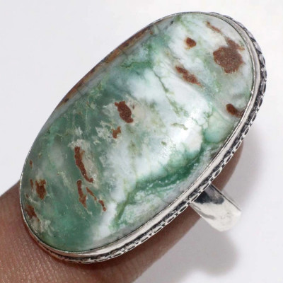 Кольцо с камнем хризопраз, 19.5 размер YES-61534