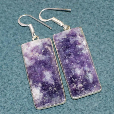 Серьги с камнем лепидолит WOW-69244