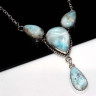 Ожерелье с камнем ларимар CNG-35625