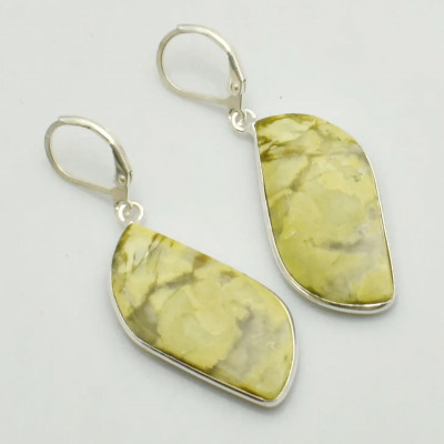 Серьги с камнем зеленый опал AE-69815