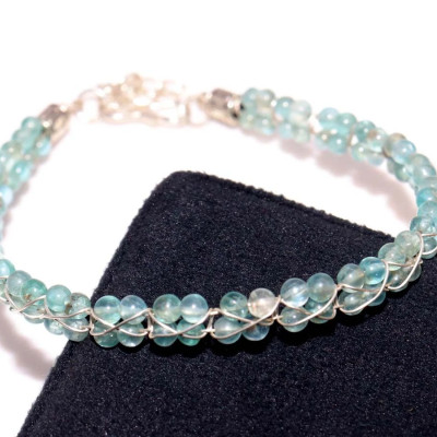 Браслет с камнем голубой кварц WOW-7031