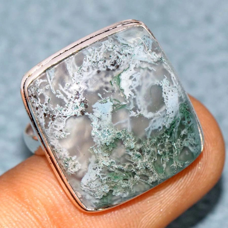 Кольцо с камнем моховой агат, 18 размер WOW-64433