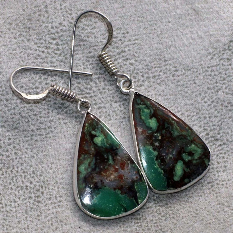 Серьги с камнем хризопраз YES-48545