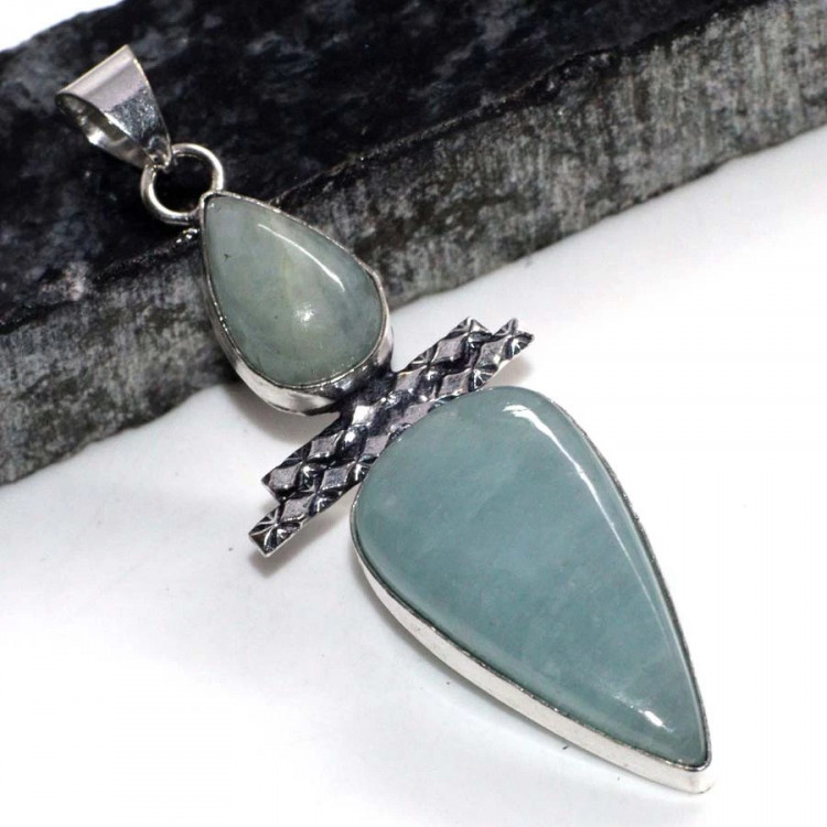 Подвеска с камнем аквамарин YES-54932