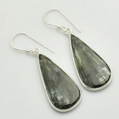 Серьги с камнем серафинит AE-70000