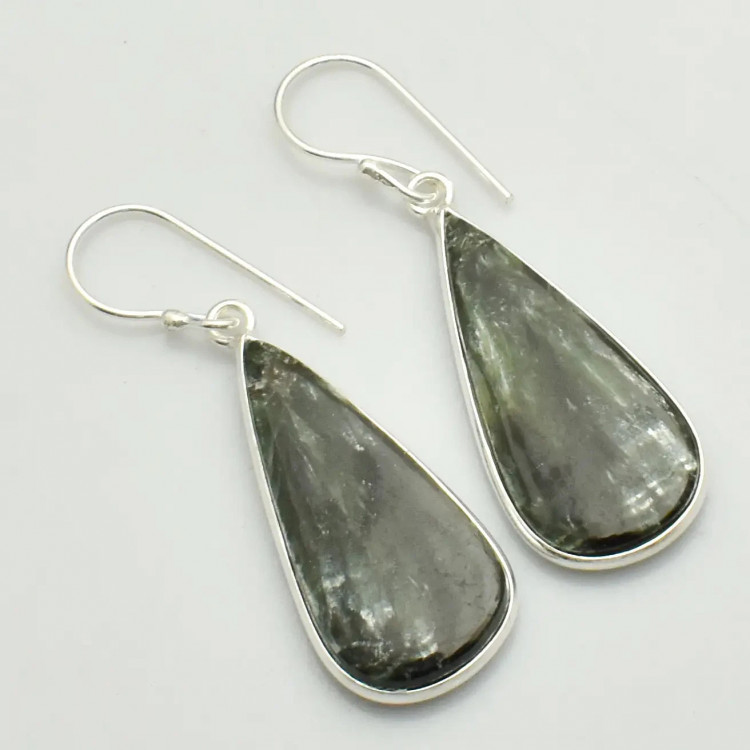 Серьги с камнем серафинит AE-70000