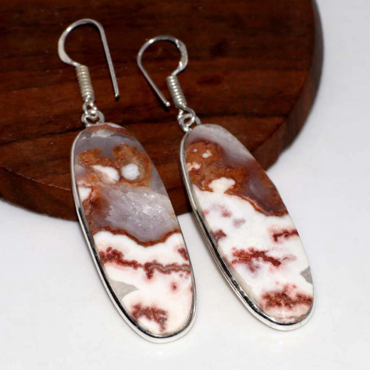 Серьги с камнем мексиканский агат YES-71136