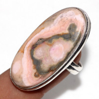 Кольцо с камнем родохрозит, 18 размер DJ-70387