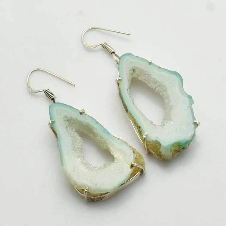 Серьги с камнем друзовый агат AE-71599