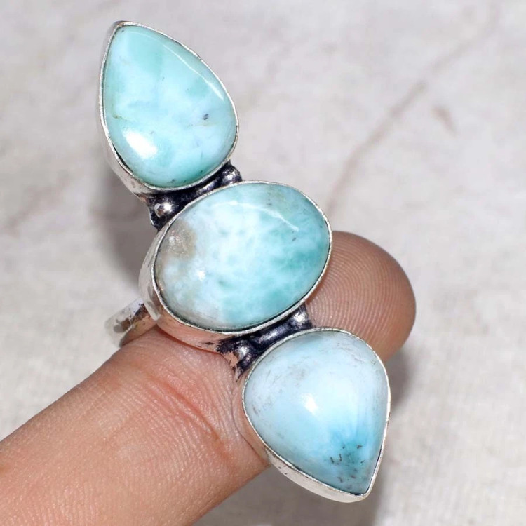 Кольцо с камнем ларимар, 19.5 размер YES-88531