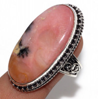 Кольцо с камнем розовый опал, 20 размер DJ-65522