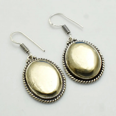 Серьги с камнем пирит AE-71385