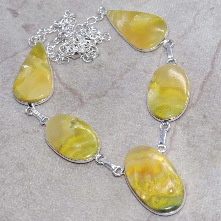 Ожерелье с камнем шмелиная яшма WOW-25809