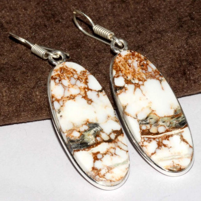 Серьги с камнем магнезит CNG-31519