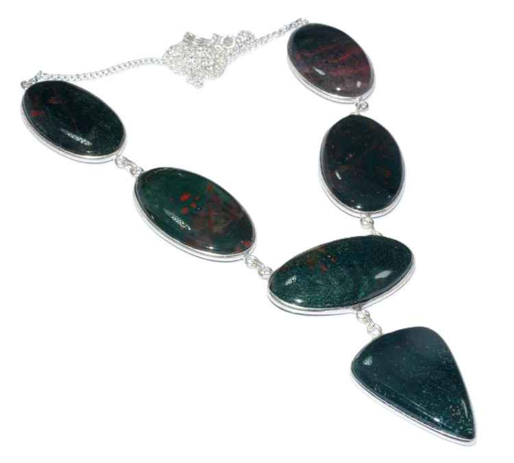 Ожерелье с камнем гелиотроп CNG-29641