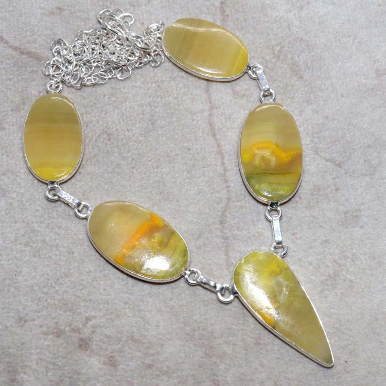 Ожерелье с камнем шмелиная яшма WOW-25655