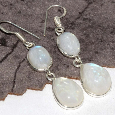 Серьги с лунным камнем CNG-30510