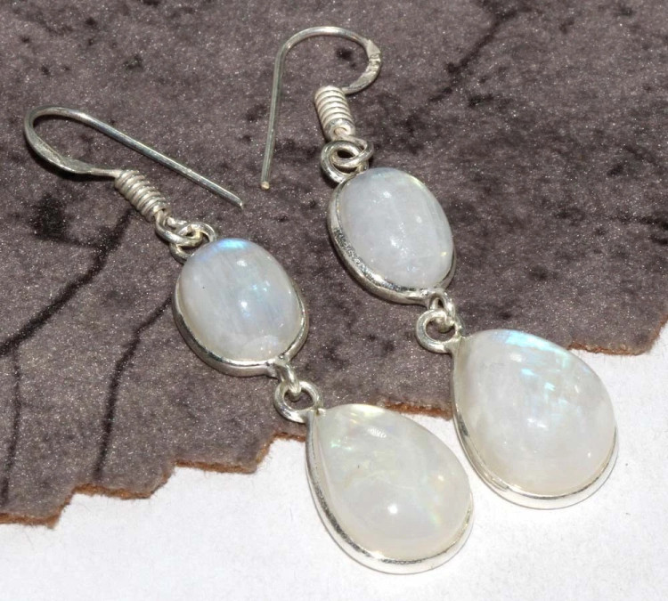 Серьги с лунным камнем CNG-30510