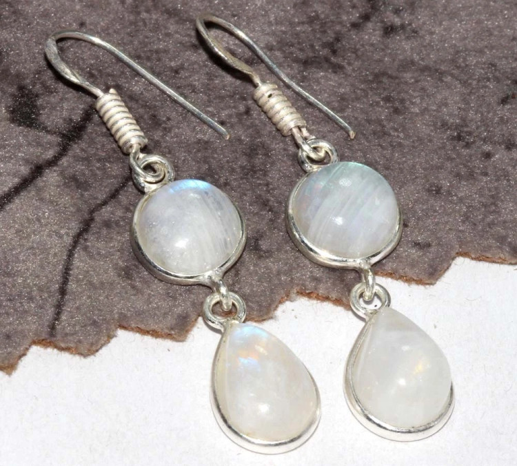 Серьги с лунным камнем CNG-30476