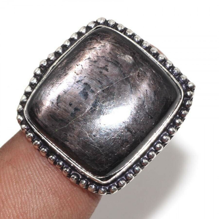 Кольцо с камнем гиперстен, 18.5 размер Q29415
