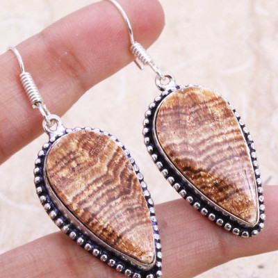 Серьги с камнем арагонит SB-50505