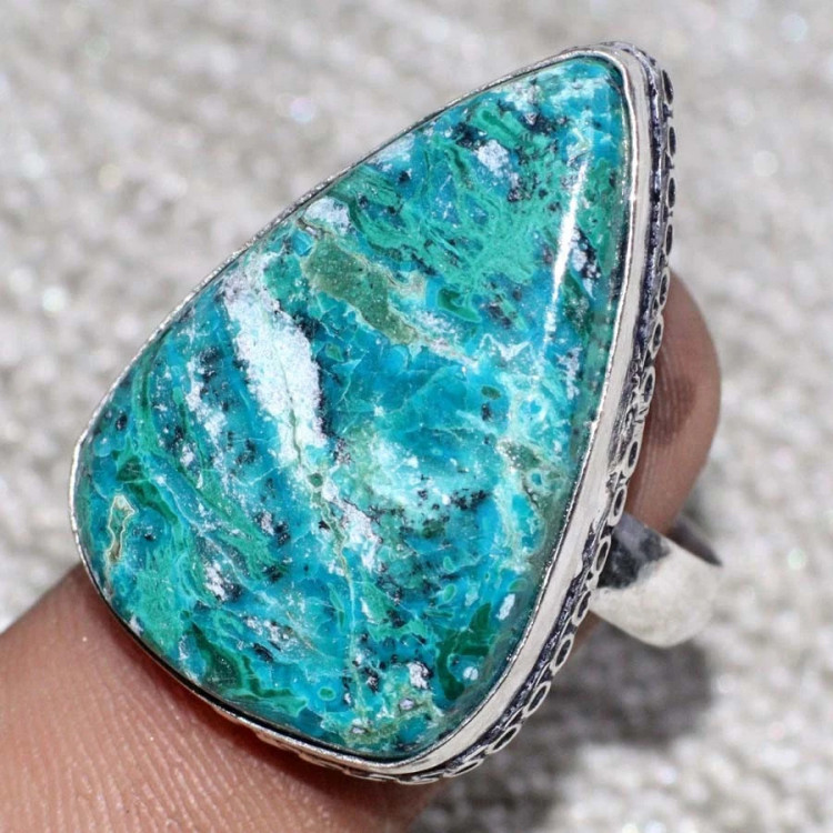 Кольцо с камнем хризоколла, 19.5 размер YES-32030