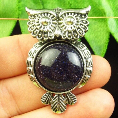 Подвеска Сова с камнем авантюрин H50399