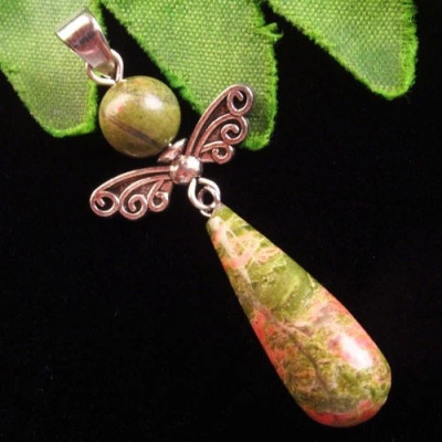 Подвеска с камнем унакит H65829