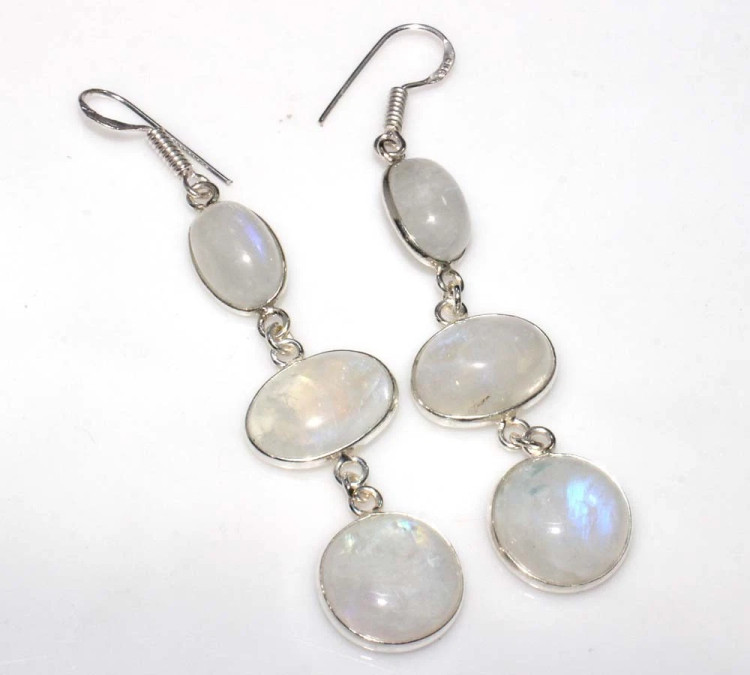 Серьги с лунным камнем CNG-39329