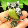 Подвеска Сова с камнем унакит H50605