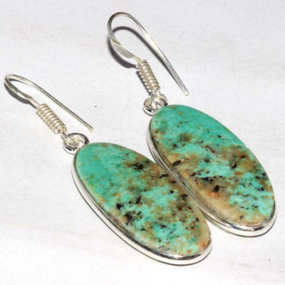 Серьги с камнем перуанская бирюза CNG-31394