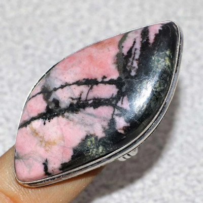 Кольцо с камнем родонит, 19.5 размер WOW-40696